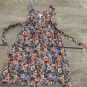 Joie Floral Sleeveless Top - Blue and Orange